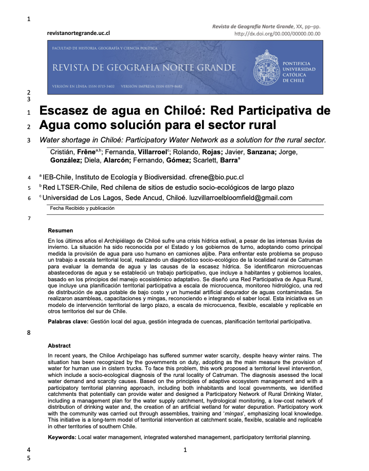 Escasez de Agua en Chiloé. RPA